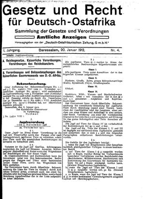 Deutsch-Ostafrikanische Zeitung vom 20.01.1912