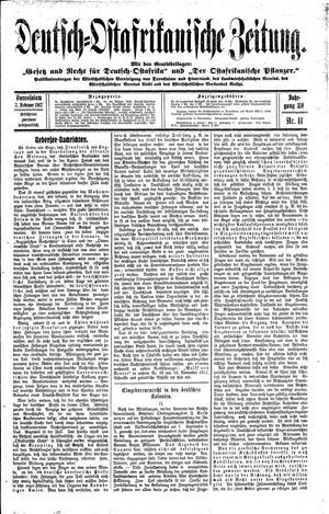 Deutsch-Ostafrikanische Zeitung vom 07.02.1912