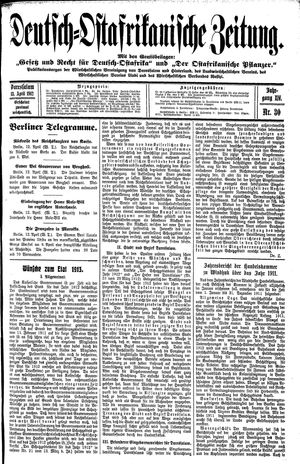 Deutsch-Ostafrikanische Zeitung vom 13.04.1912