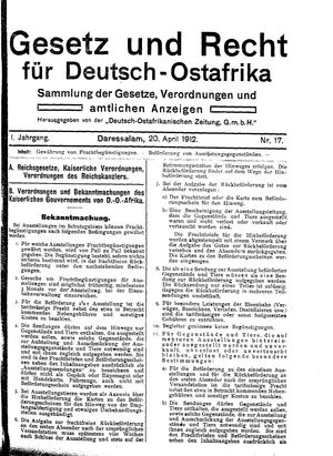 Deutsch-Ostafrikanische Zeitung on Apr 20, 1912