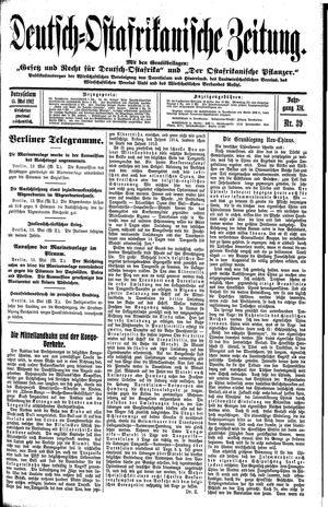 Deutsch-Ostafrikanische Zeitung vom 15.05.1912