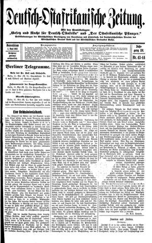 Deutsch-Ostafrikanische Zeitung vom 01.06.1912