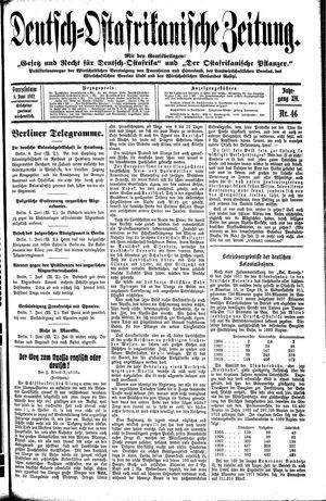 Deutsch-Ostafrikanische Zeitung vom 08.06.1912
