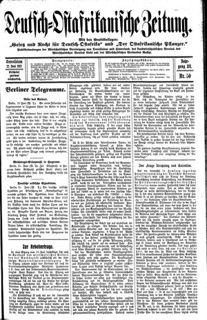 Deutsch-Ostafrikanische Zeitung vom 22.06.1912
