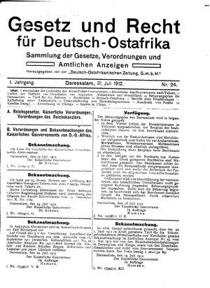 Deutsch-Ostafrikanische Zeitung on Jul 31, 1912