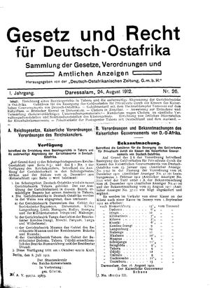 Deutsch-Ostafrikanische Zeitung on Aug 24, 1912