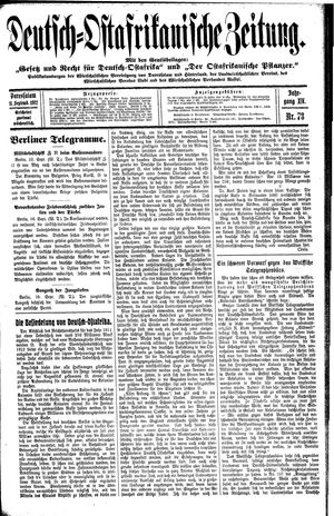 Deutsch-Ostafrikanische Zeitung vom 11.09.1912