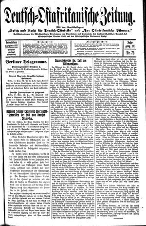 Deutsch-Ostafrikanische Zeitung vom 18.09.1912