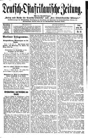 Deutsch-Ostafrikanische Zeitung vom 09.10.1912