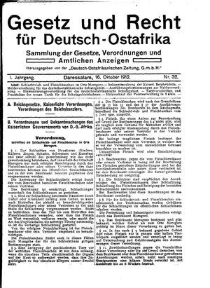 Deutsch-Ostafrikanische Zeitung vom 16.10.1912