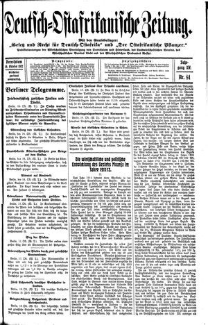 Deutsch-Ostafrikanische Zeitung vom 19.10.1912