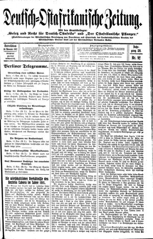 Deutsch-Ostafrikanische Zeitung vom 16.11.1912