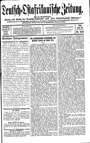 Deutsch-Ostafrikanische Zeitung vom 23.11.1912