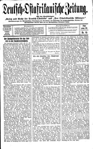 Deutsch-Ostafrikanische Zeitung vom 27.11.1912