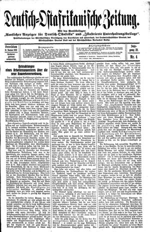 Deutsch-Ostafrikanische Zeitung vom 11.01.1913