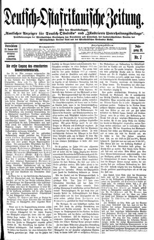 Deutsch-Ostafrikanische Zeitung vom 22.01.1913