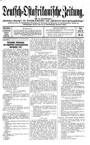 Deutsch-Ostafrikanische Zeitung vom 12.02.1913
