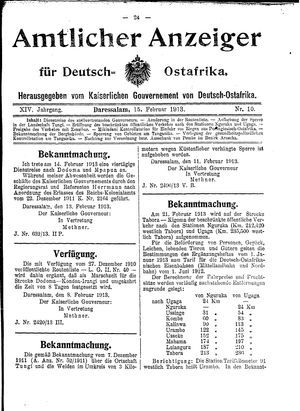 Deutsch-Ostafrikanische Zeitung on Feb 15, 1913