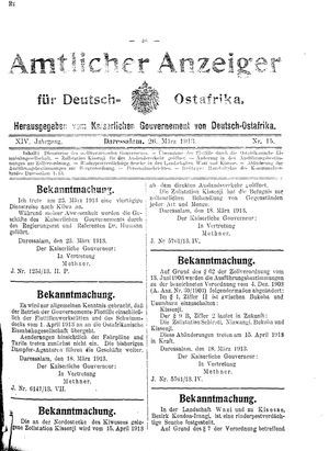 Deutsch-Ostafrikanische Zeitung on Mar 26, 1913