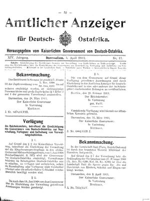 Deutsch-Ostafrikanische Zeitung on Apr 5, 1913