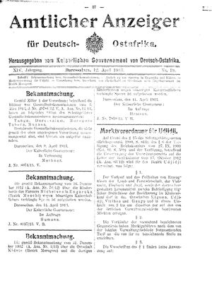 Deutsch-Ostafrikanische Zeitung vom 12.04.1913