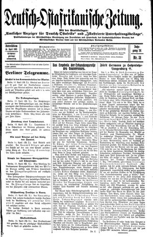 Deutsch-Ostafrikanische Zeitung on Apr 16, 1913