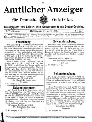 Deutsch-Ostafrikanische Zeitung vom 26.04.1913