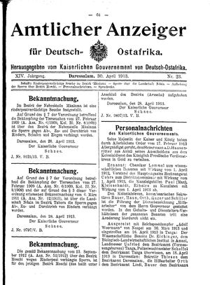 Deutsch-Ostafrikanische Zeitung vom 30.04.1913