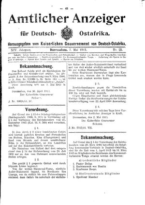 Deutsch-Ostafrikanische Zeitung on May 7, 1913