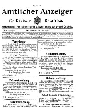 Deutsch-Ostafrikanische Zeitung vom 21.05.1913