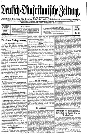 Deutsch-Ostafrikanische Zeitung vom 28.05.1913