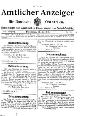 Deutsch-Ostafrikanische Zeitung vom 31.05.1913