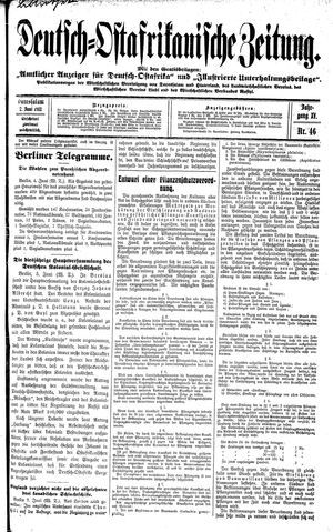 Deutsch-Ostafrikanische Zeitung vom 07.06.1913