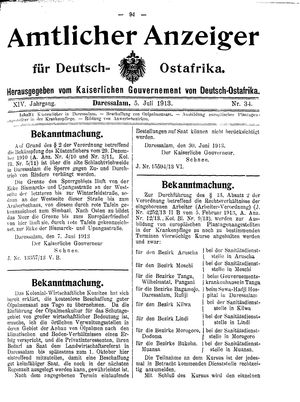 Deutsch-Ostafrikanische Zeitung vom 05.07.1913