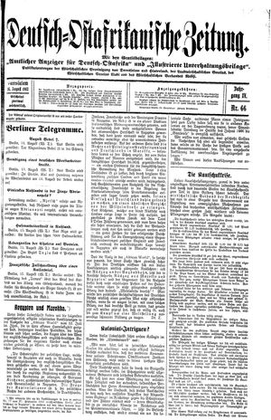 Deutsch-Ostafrikanische Zeitung vom 16.08.1913