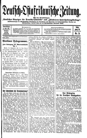 Deutsch-Ostafrikanische Zeitung vom 13.09.1913