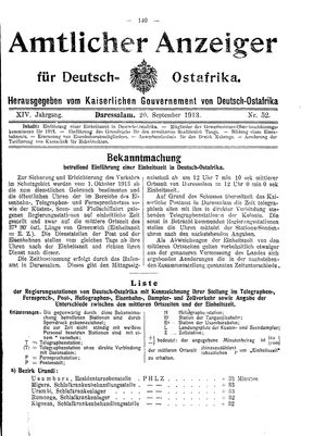 Deutsch-Ostafrikanische Zeitung vom 20.09.1913