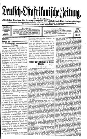 Deutsch-Ostafrikanische Zeitung vom 27.09.1913