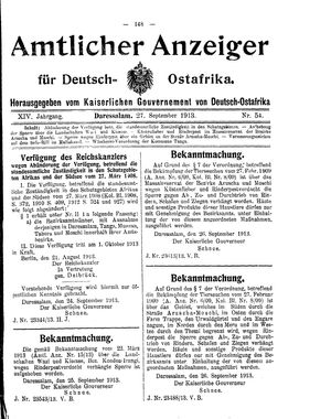 Deutsch-Ostafrikanische Zeitung vom 27.09.1913