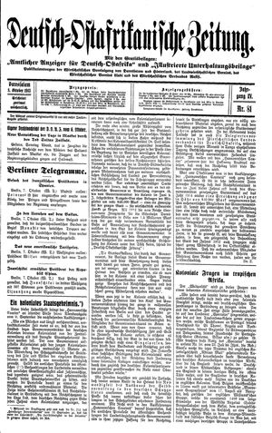Deutsch-Ostafrikanische Zeitung vom 08.10.1913