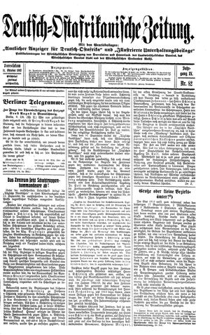 Deutsch-Ostafrikanische Zeitung vom 11.10.1913