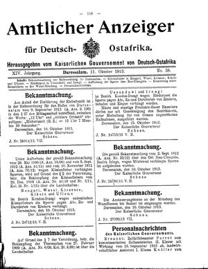 Deutsch-Ostafrikanische Zeitung vom 11.10.1913