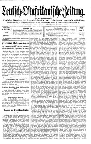Deutsch-Ostafrikanische Zeitung vom 22.10.1913