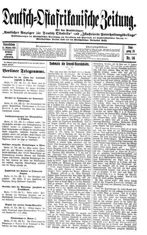 Deutsch-Ostafrikanische Zeitung vom 25.10.1913