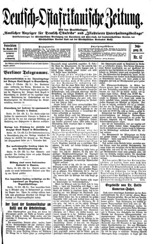 Deutsch-Ostafrikanische Zeitung vom 29.10.1913