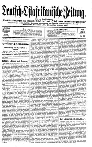 Deutsch-Ostafrikanische Zeitung vom 08.11.1913