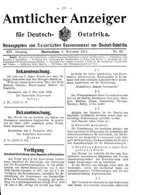 Deutsch-Ostafrikanische Zeitung vom 08.11.1913