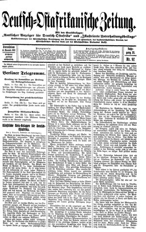 Deutsch-Ostafrikanische Zeitung on Nov 15, 1913