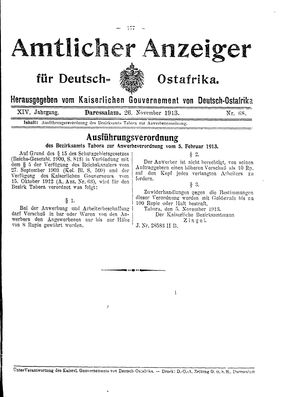 Deutsch-Ostafrikanische Zeitung on Nov 26, 1913