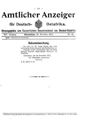 Deutsch-Ostafrikanische Zeitung vom 29.11.1913